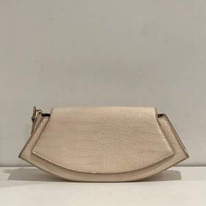 Croc Embossed Baguette Bag w/ Flap